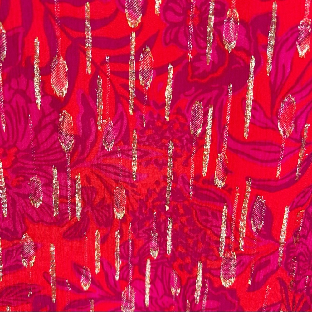 Lilly Pulitzer Alfreda Long Sleeve Top in Amaryllis Red Secret Hideaway Size 16 - Picture 8 of 13